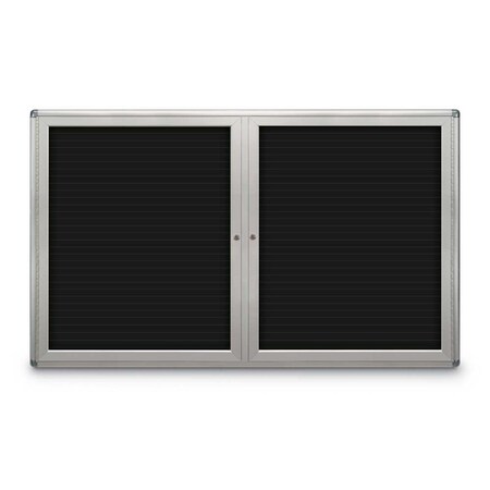 United Visual Products Indoor Enclosed Combo Board, 48"x36", Gold Frame/Blue & Cinnabar UVCB4836G-BLUE-CINNABA